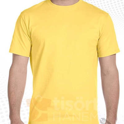 Sarı Bisiklet Yaka Tişört